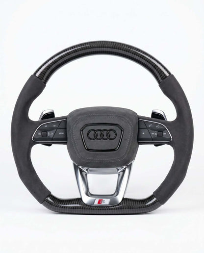 Sportlenkrad für Audi A3 S3 RS3, A4 S4 RS4, A5 S5 RS5, Q7 SQ7, Q8 SQ8 RSQ8 - Glänzend Carbon